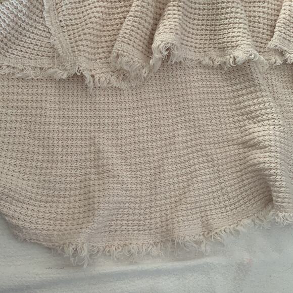 Free people womens xs oversized cold shoulder waffle knit top shirt long sleeve - Picture 7 of 9